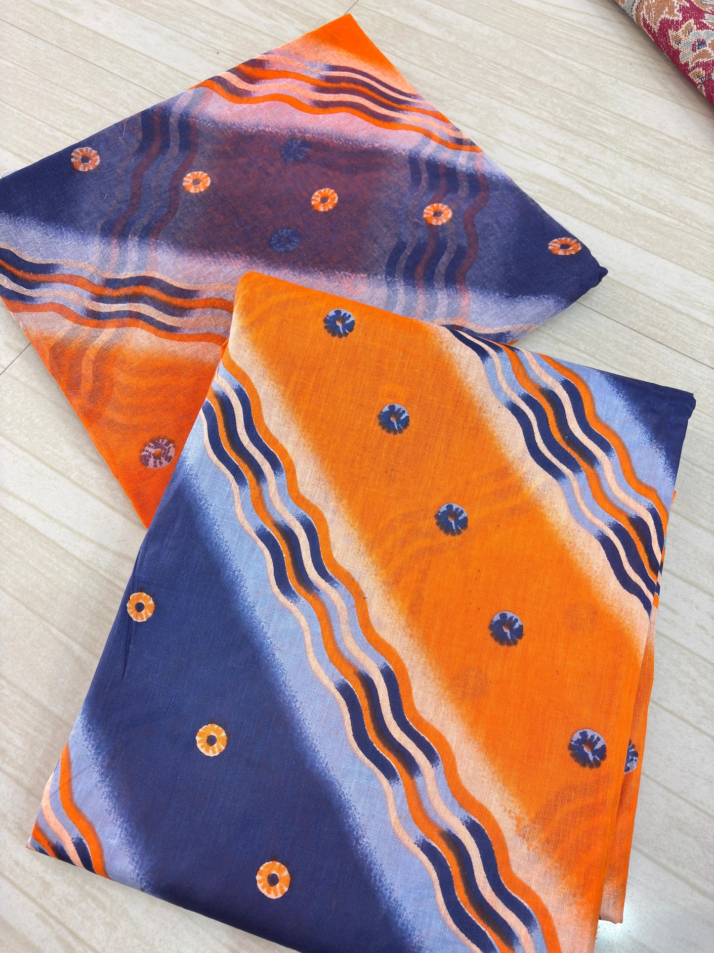 New Lehariya Pattern Suit (Blue with Yellow)- 130