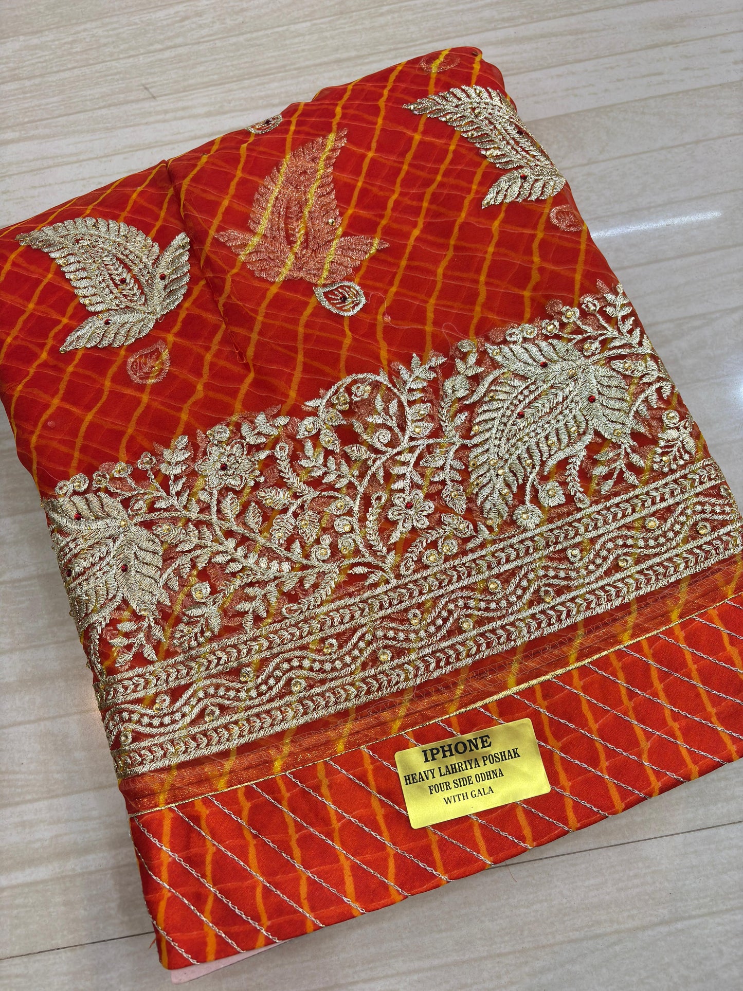 LEHARIYA POSHAK FOUR SIDE ODHNA WITH GALA (ORANGE)- 189