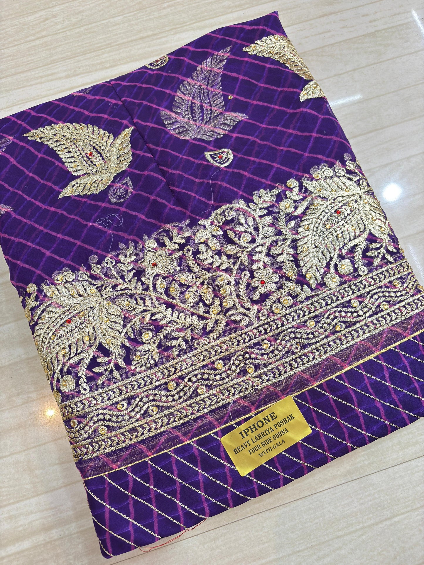 LEHARIYA POSHAK FOUR SIDE ODHNA WITH GALA (PURPLE)- 188