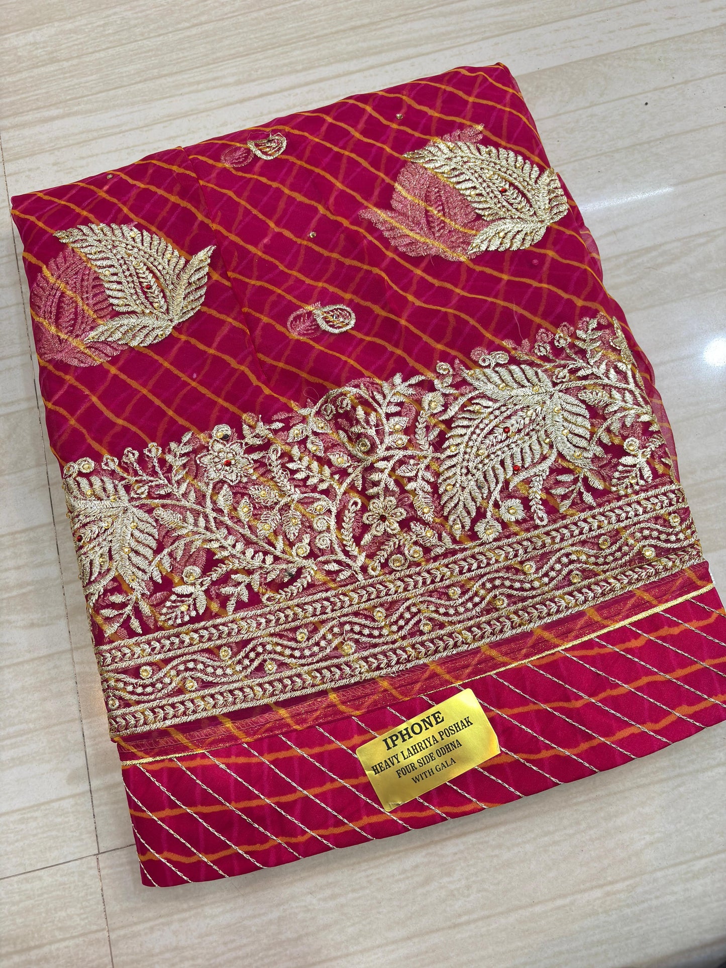 LEHARIYA POSHAK FOUR SIDE ODHNA WITH GALA (RANI)- 190