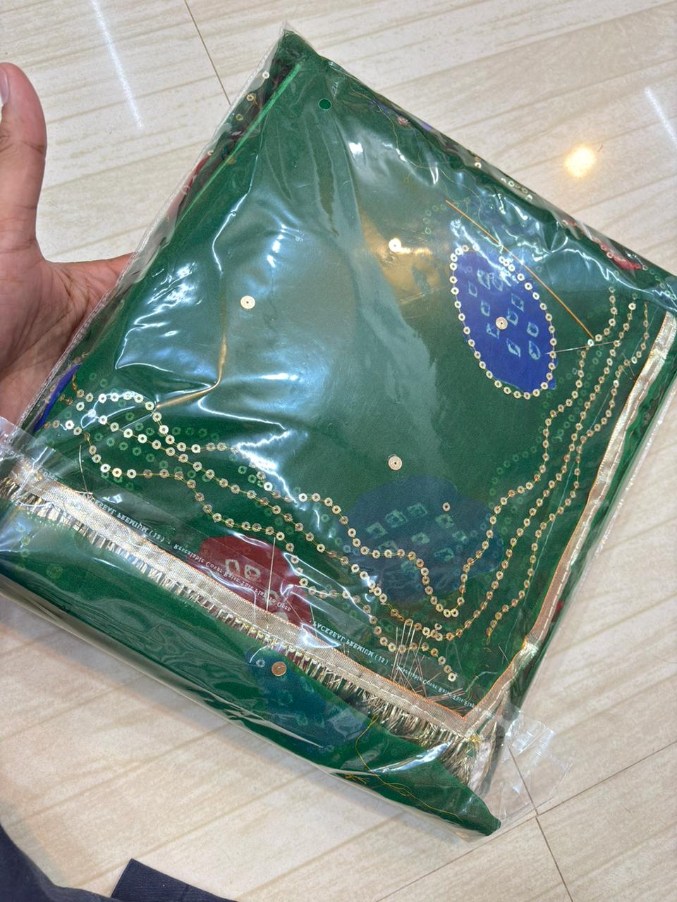 Laddu Tari work poshak(Green)- 299