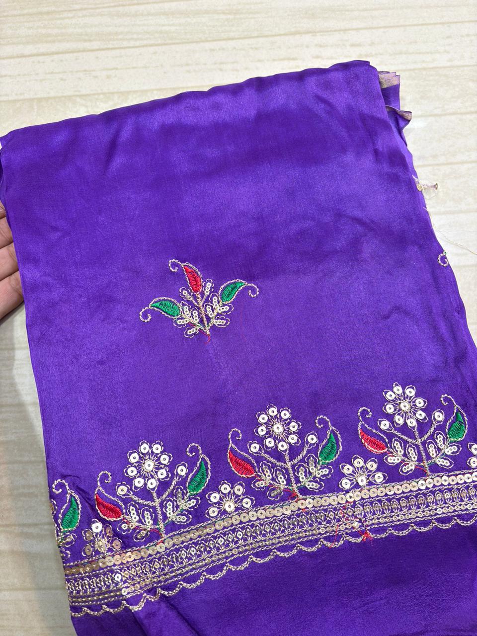 Upada Butiq Pure Odhna Suit (Purple)-398