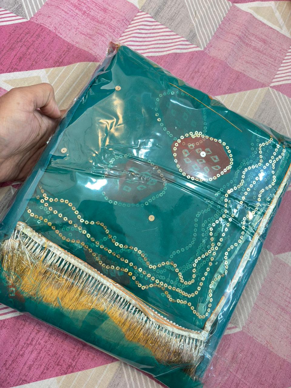 Laddu Tari work poshak (Rama Dark)- 484