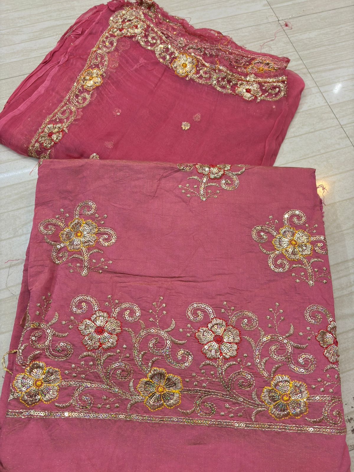 Shimmer Tora Suit (Metallic Pink)- 487