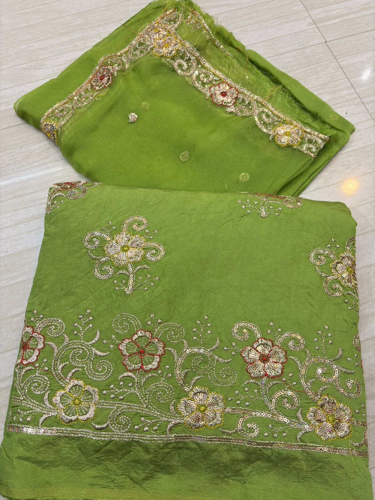 Shimmer Tora Suit (New Mehendi)- 493