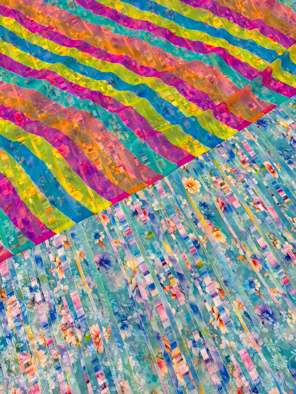 DIGITAL SHIMMER WITH GOLD PURE ODHNA (PASTEL RAMA) 5 MTR- 570