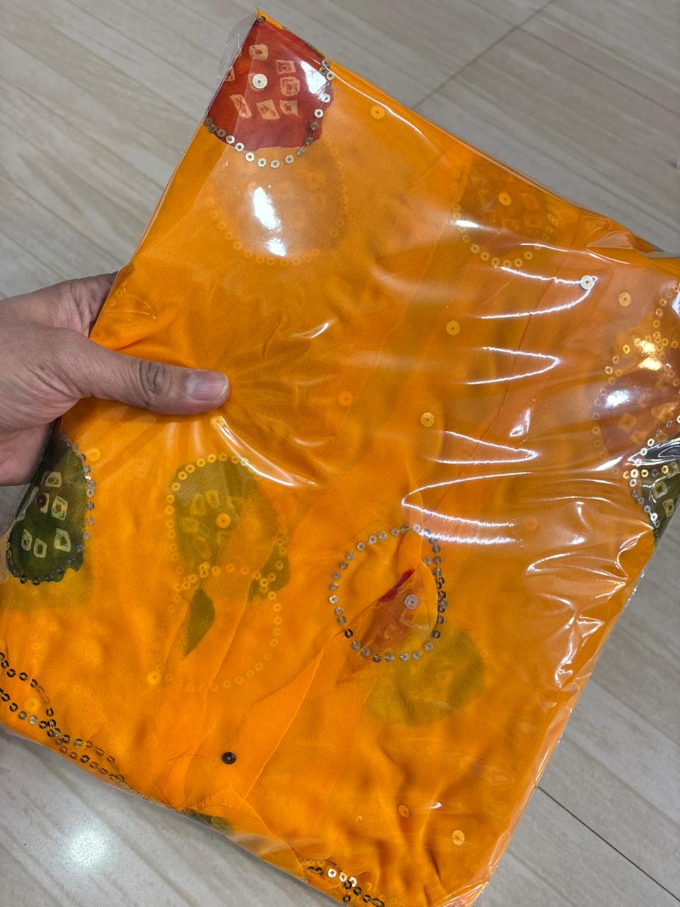 LADDU TARI POSHAK (YELLOW)- 731