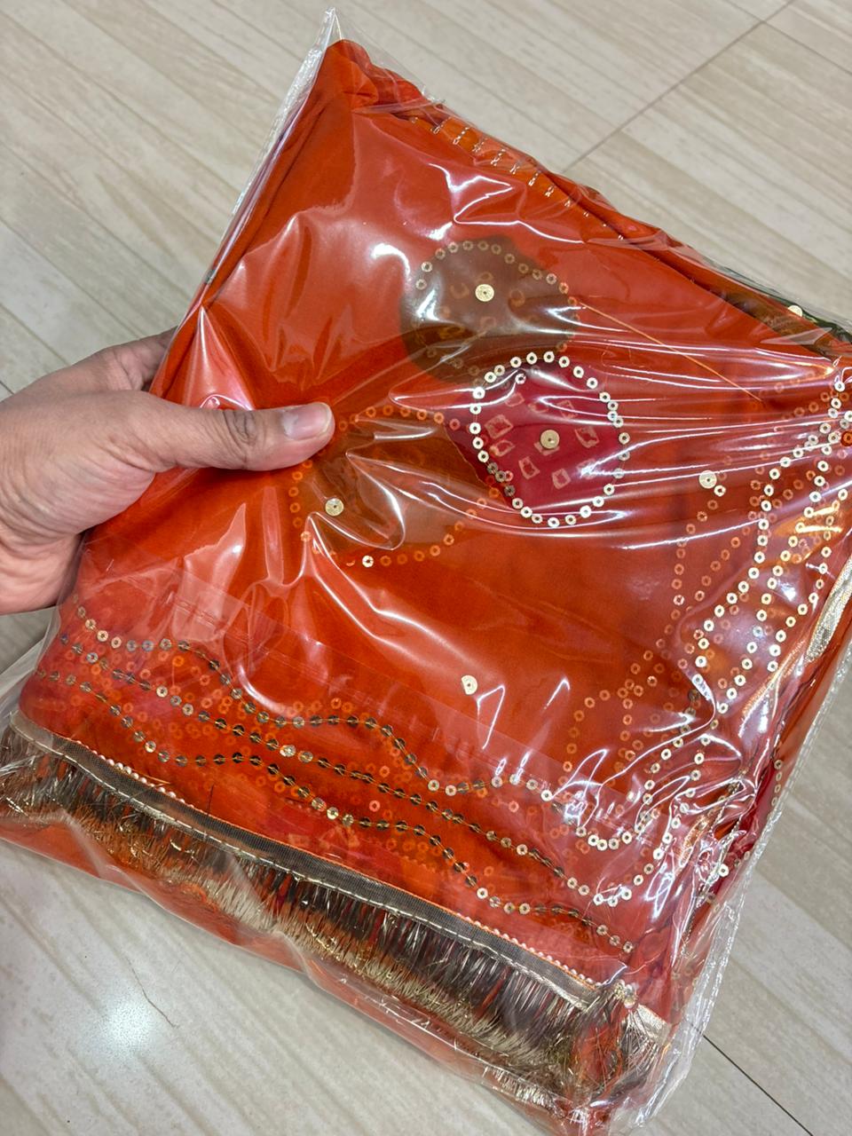 LADDU TARI POSHAK (RUST ORANGE)- 735