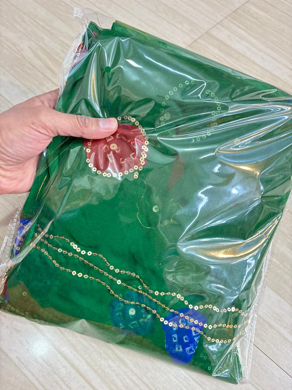 LADDU TARI POSHAK (GREEN)- 732