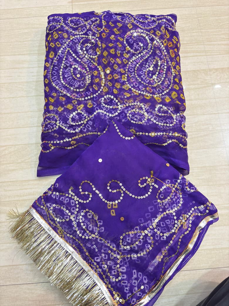 Tari work gold pure border poshak (Jamuni)-744