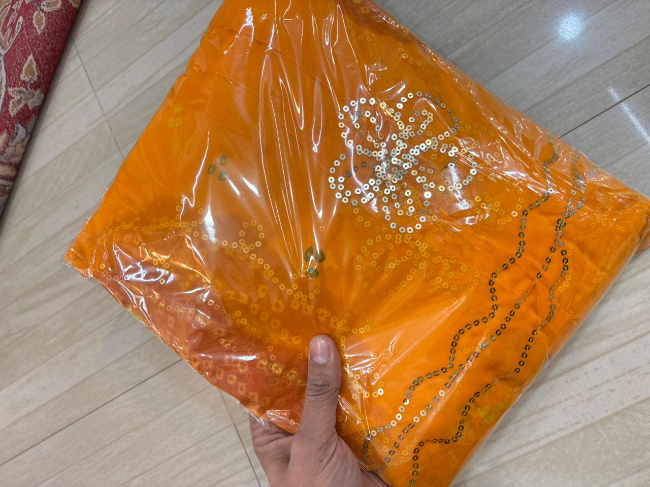 Ghewar Tari (YELLOW & RANI)-815