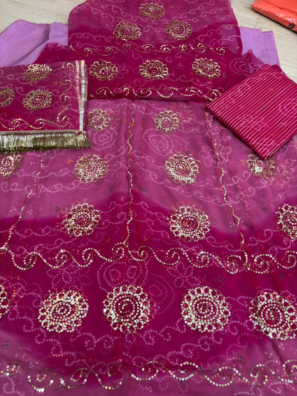 RAI BANDHEJ TARI POSHAK-1020