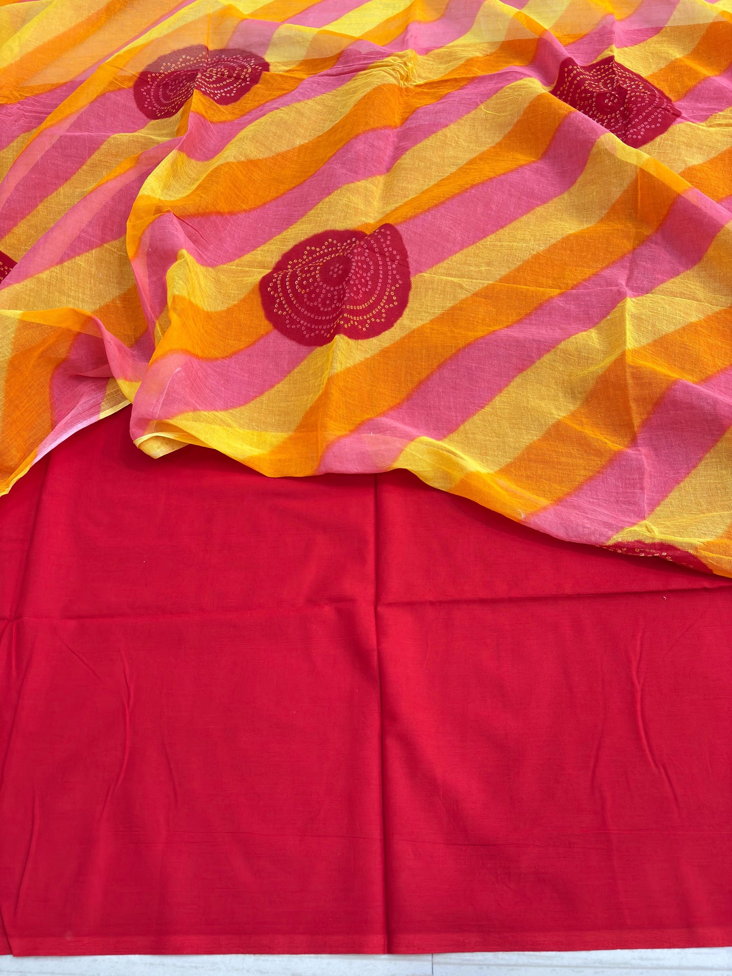 Ghewer lahariya red special cotton Sarbati suit-1716