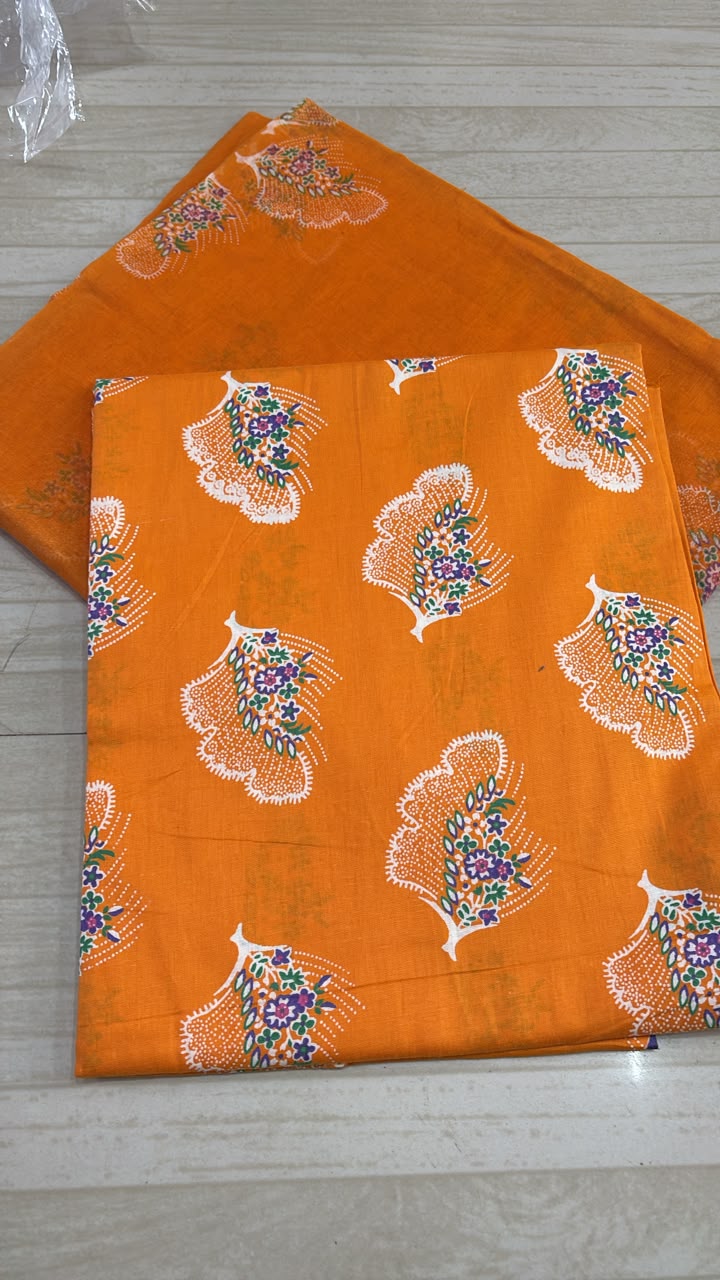 Cotton Kashmiri Suit Mustard-1739