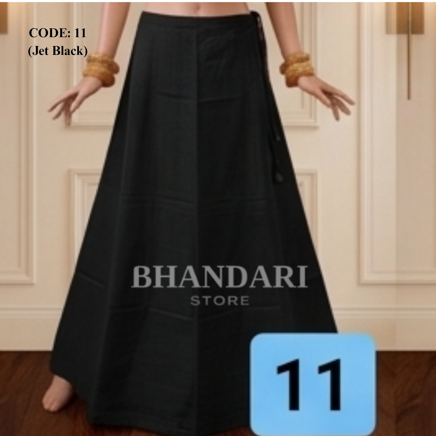 PETTICOT VIMAL SETHANI BRAND (JET BLACK)-1112