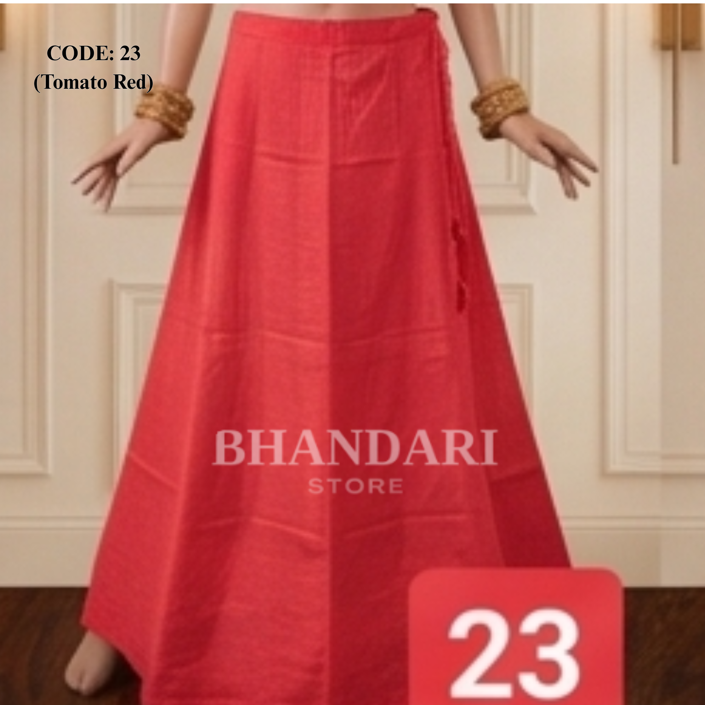 PETTICOT VIMAL SETHANI BRAND (TOMATO RED)-1124