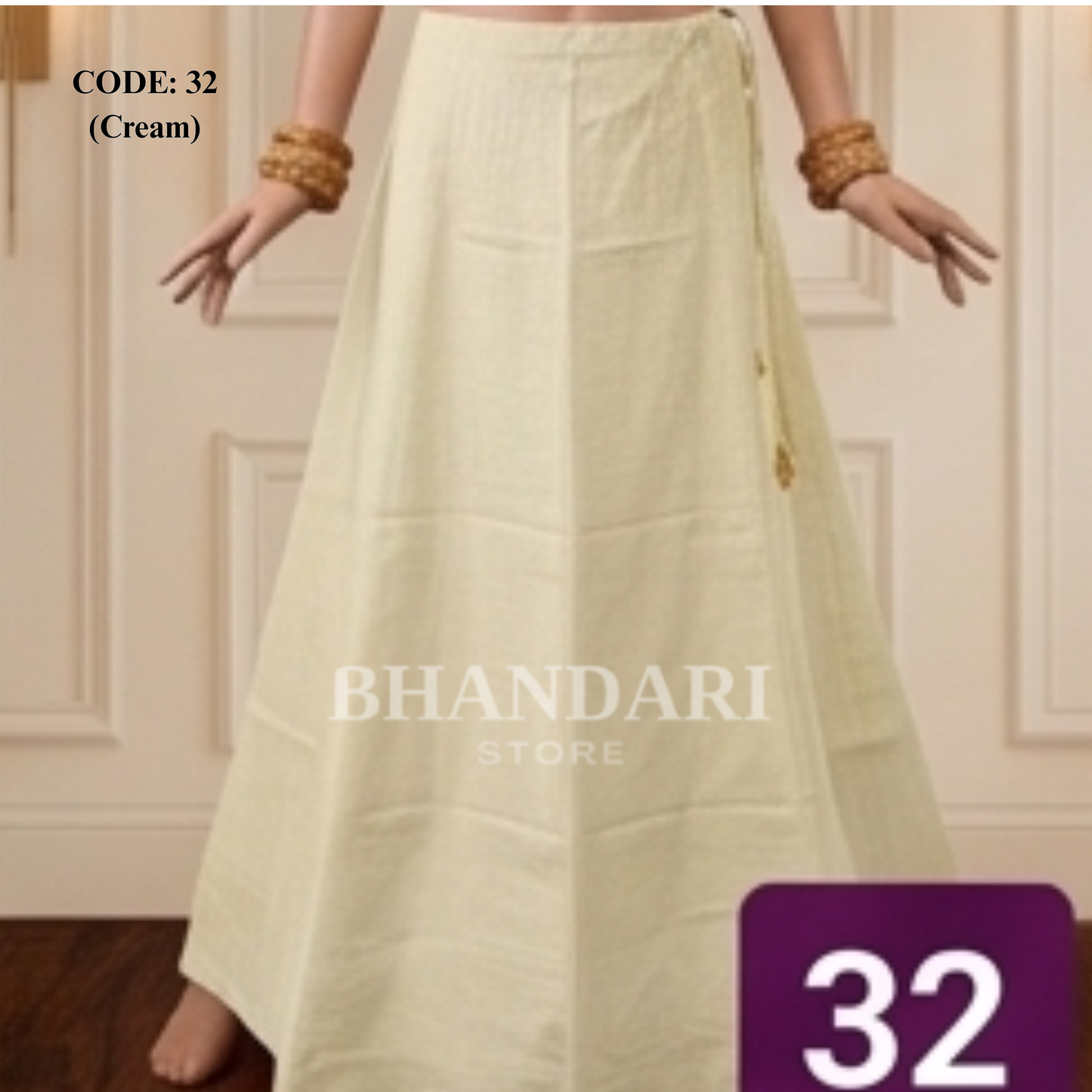 PETTICOT VIMAL SETHANI BRAND (CREAM)-1134