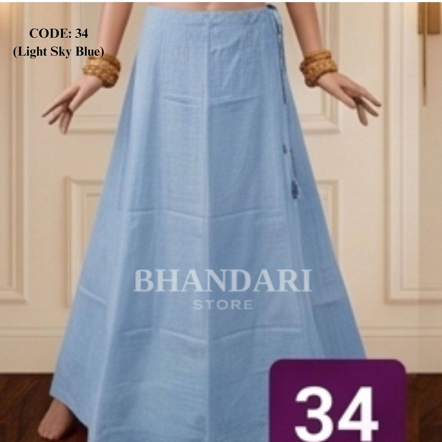 PETTICOT VIMAL SETHANI BRAND (LIGHT SKY BLUE)-1136