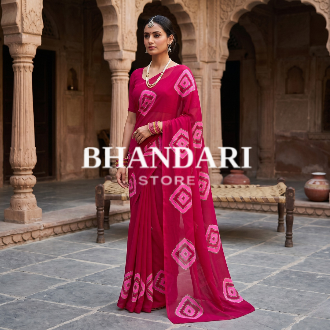 ROYAL PURE BATIQ SAREE (ROSE)-1371