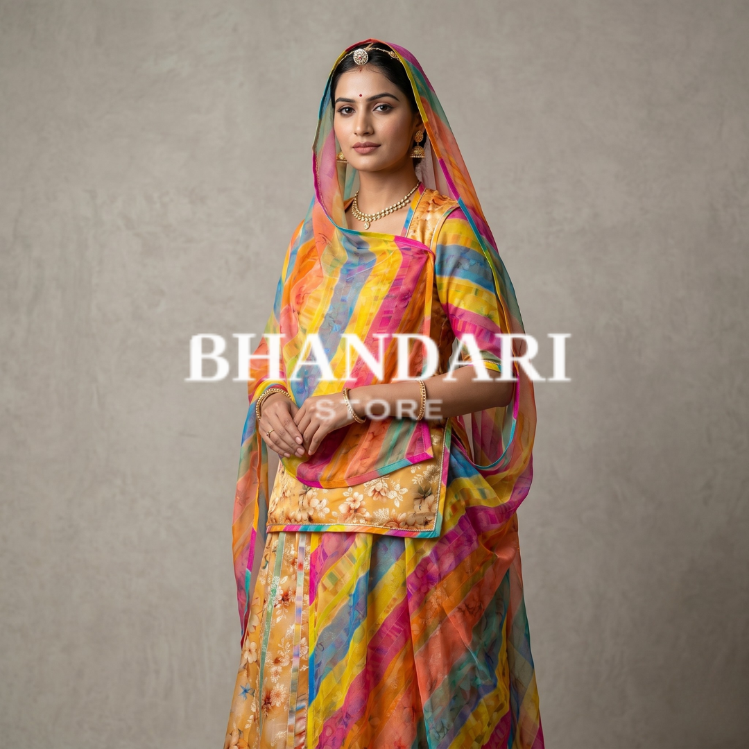 DIGITAL SHIMMER WITH GOLD PURE ODHNA (PASTEL YELLOW) 5 MTR- 576