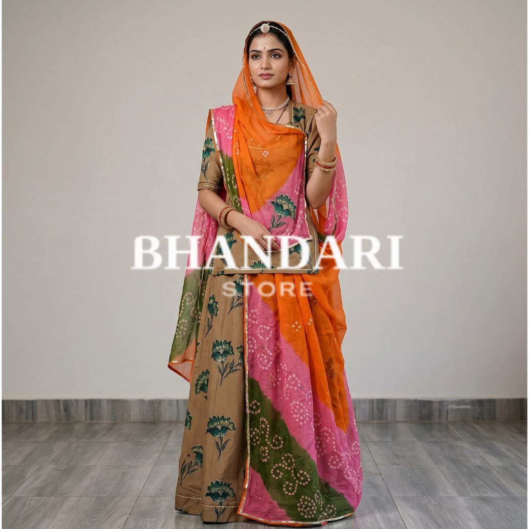 SUIT BSY FLOWER WITH SARBATI ODHNA-1360