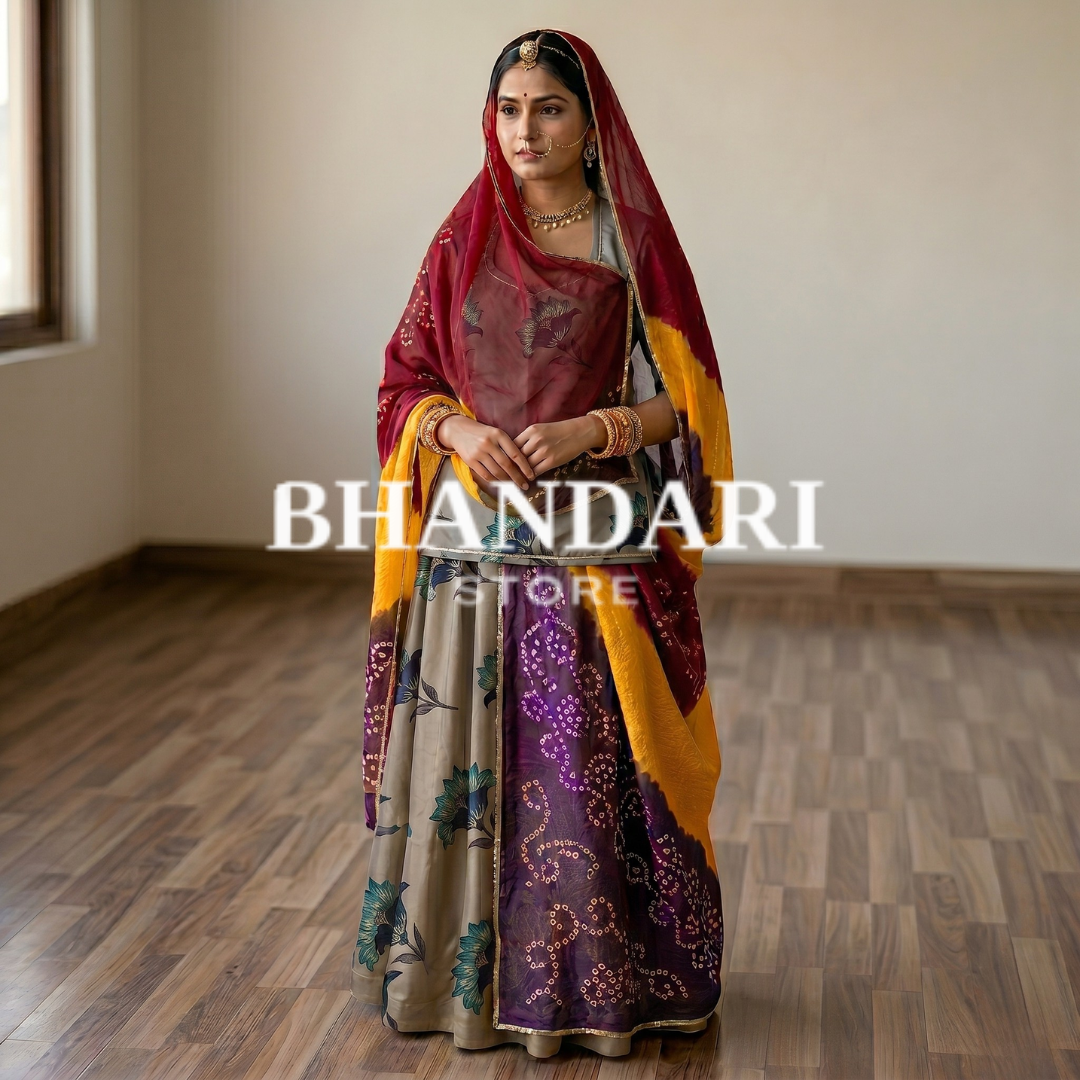 SUIT BSY FLOWER WITH SARBATI ODHNA-1356