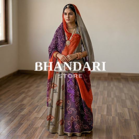 SUIT BSY FLOWER WITH SARBATI ODHNA-1357