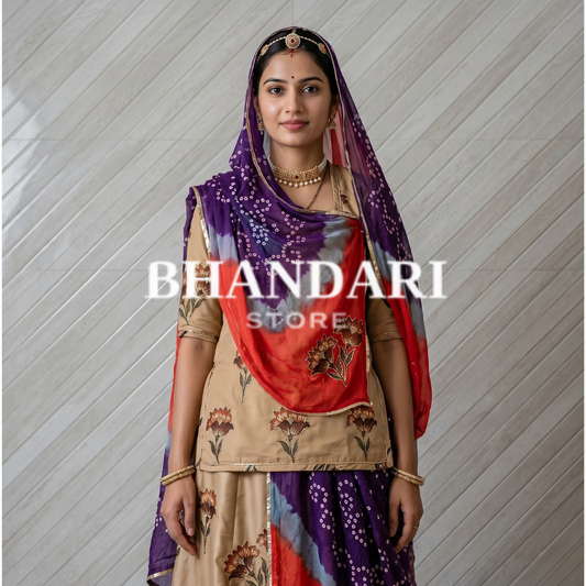 SUIT BSY FLOWER WITH SARBATI ODHNA-1359