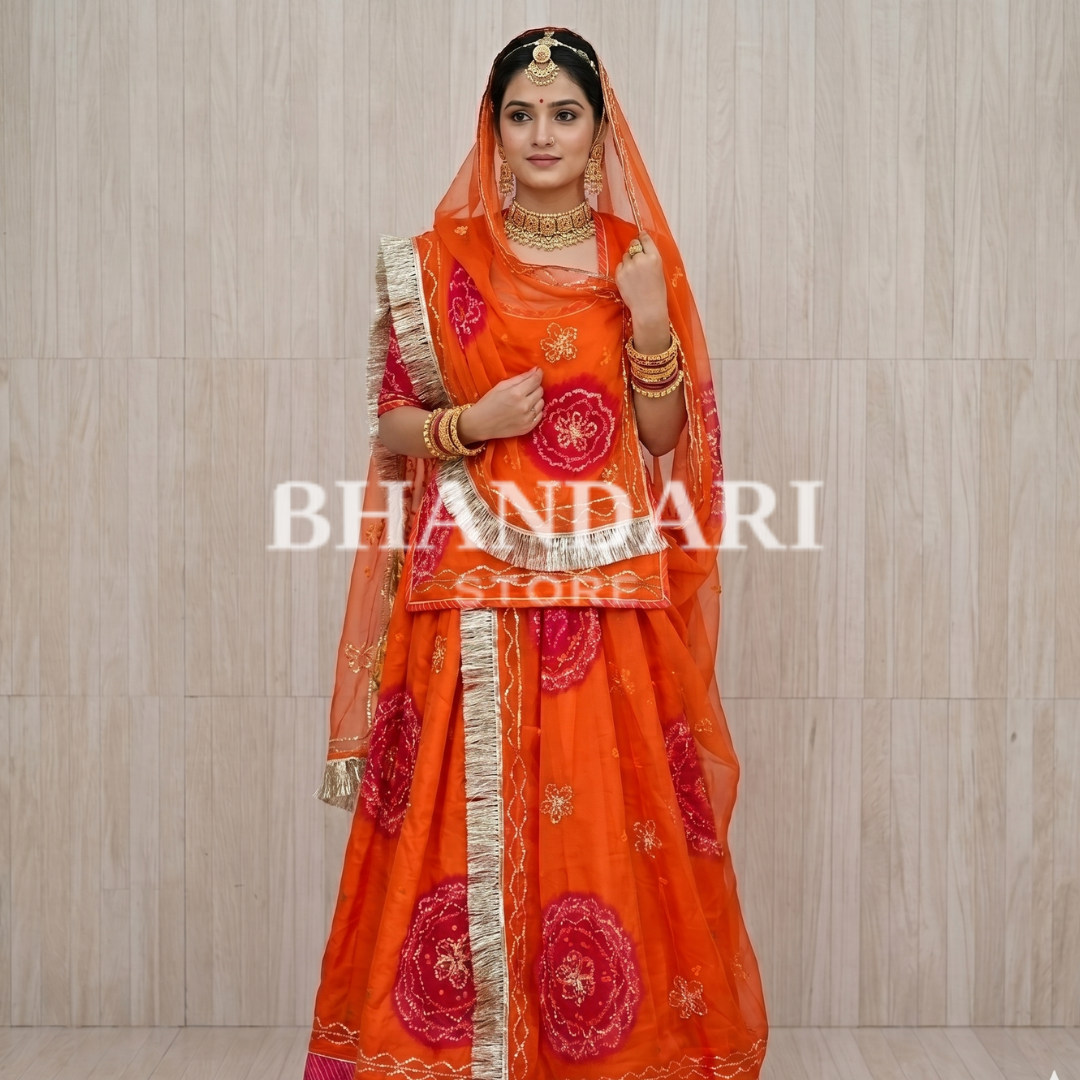 Ghewar Tari (ORANGE & RED)-811