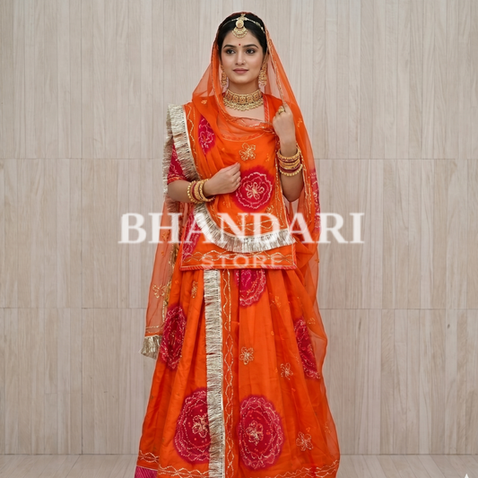 Ghewar Tari (ORANGE & RED)-811