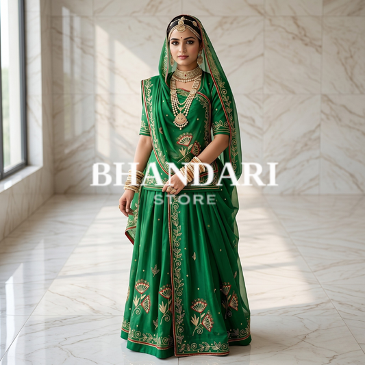2 Phool Butiq poshak (Bottle Green)-473