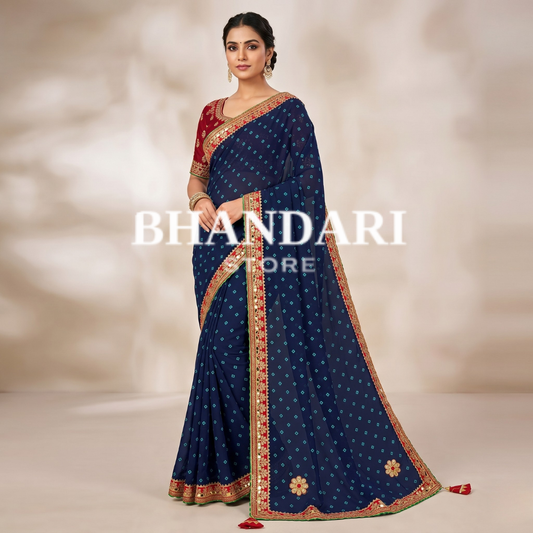 Neelam Gota Patti Saree- 258