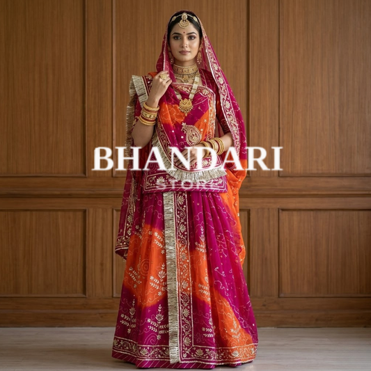 Rai Bandhej Pitten Poshak (Rani Orange)- 246