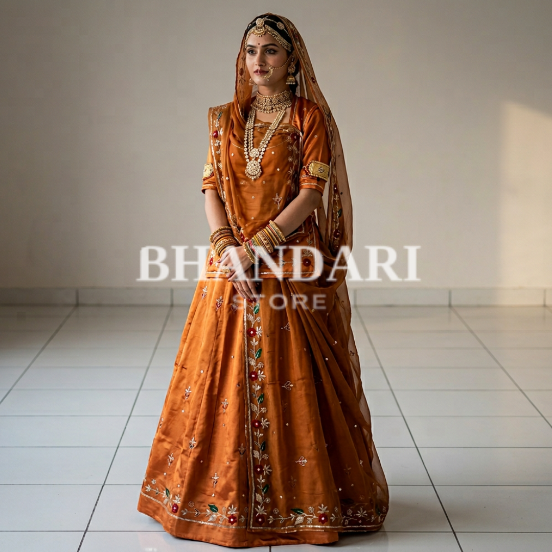 GAJEEH SILK WITH THAKURJI PURE ODHNA BUTIQ SUIT (MUSTARD YELLOW)- 620