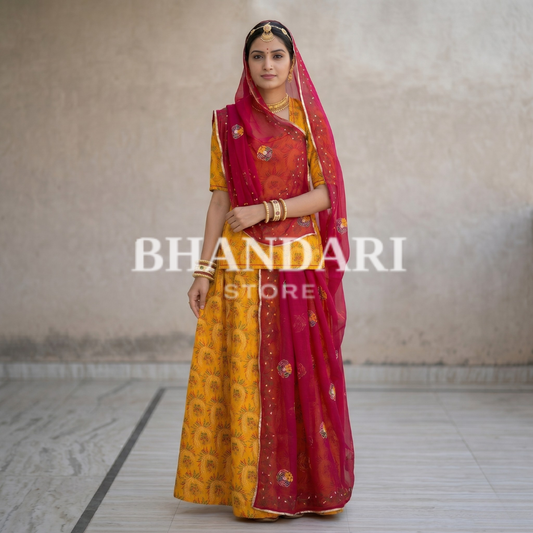 Tissue Silk Suit with Sarbati Odhna-921