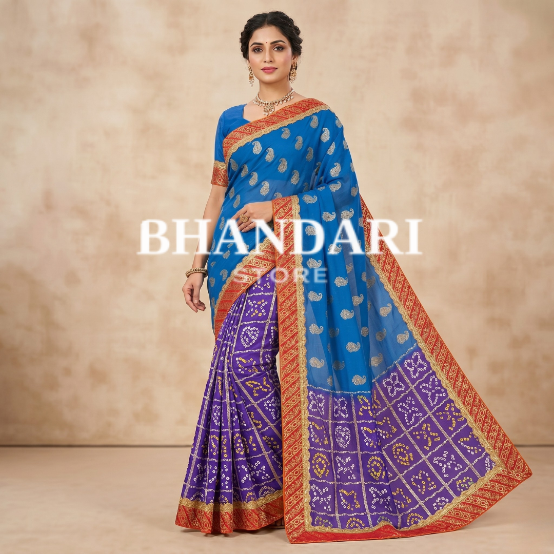 Neel Bandhej Saree- 262