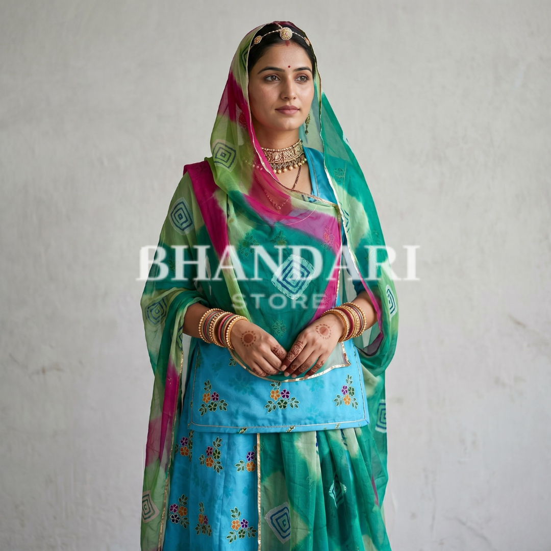 IMPORTED FOIL WITH COTTON HANDWORK ODHNA-1308