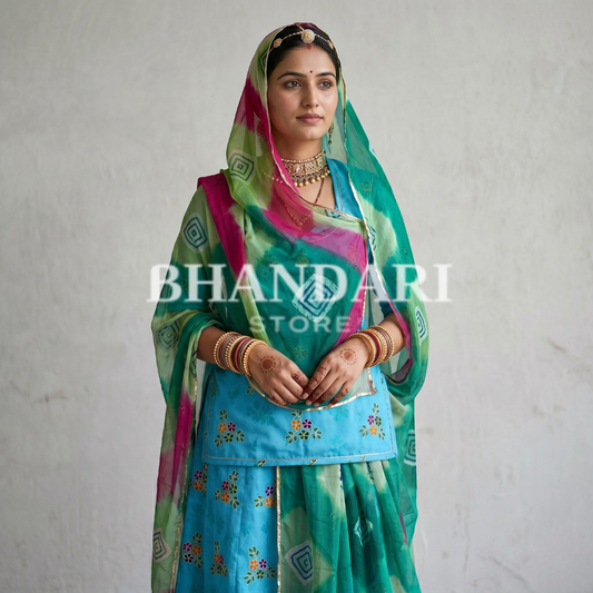 IMPORTED FOIL WITH COTTON HANDWORK ODHNA-1308