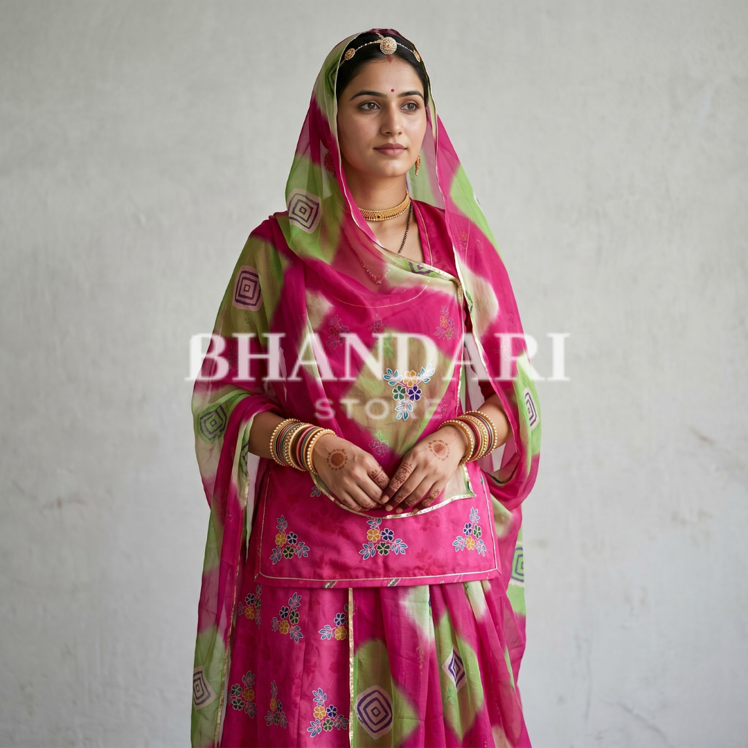 IMPORTED FOIL WITH COTTON HANDWORK ODHNA-1307