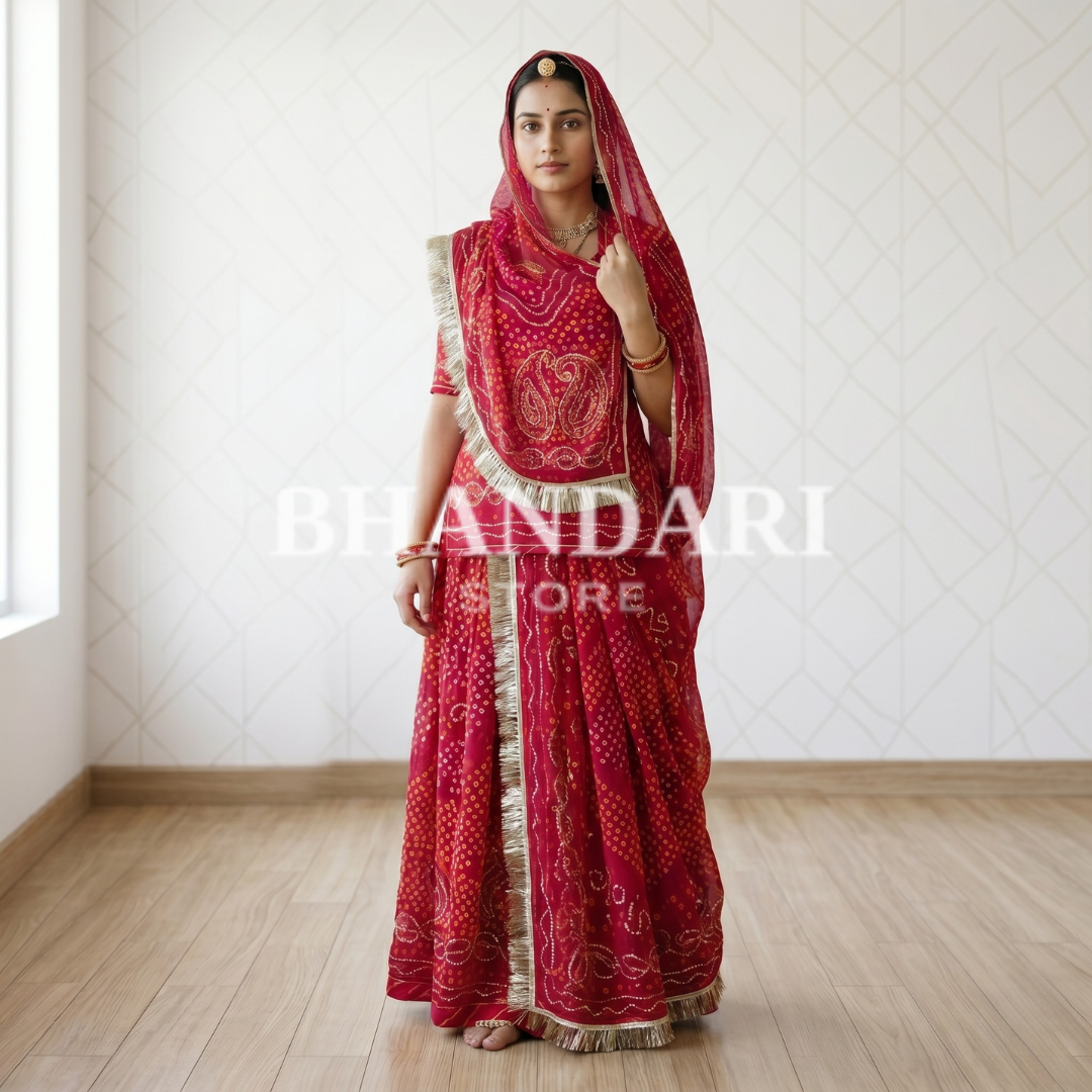Tari work gold pure border poshak (Rani)-746