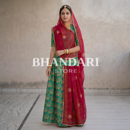 Tissue Silk Suit with Sarbati Odhna-920