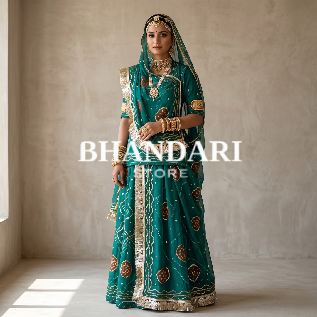 Laddu Tari work poshak (Rama Dark)- 484