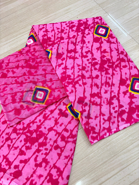New Lehriya With Siburi With Batiq Suit (Pink)- 108