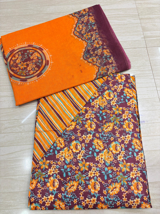 Lehariya Kurti Suit (Orange and Vine)- 117