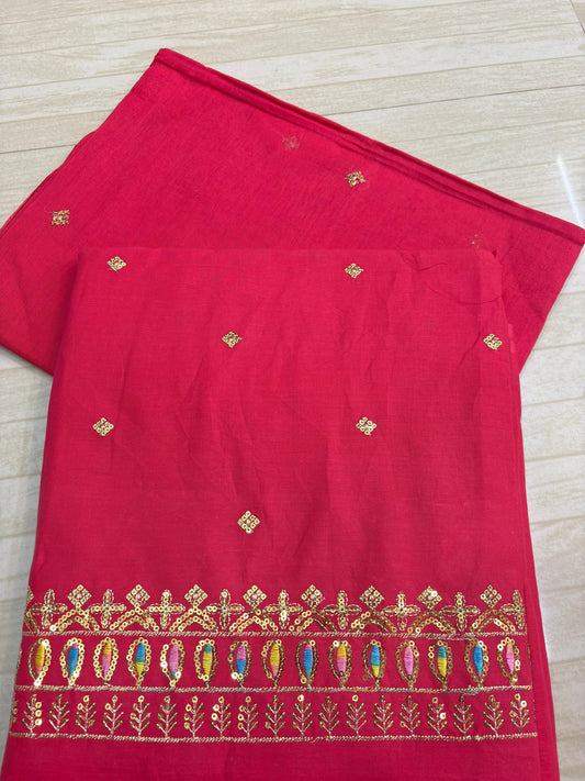 New Butiq Buti Buti Border Suit (Tamatar)- 124
