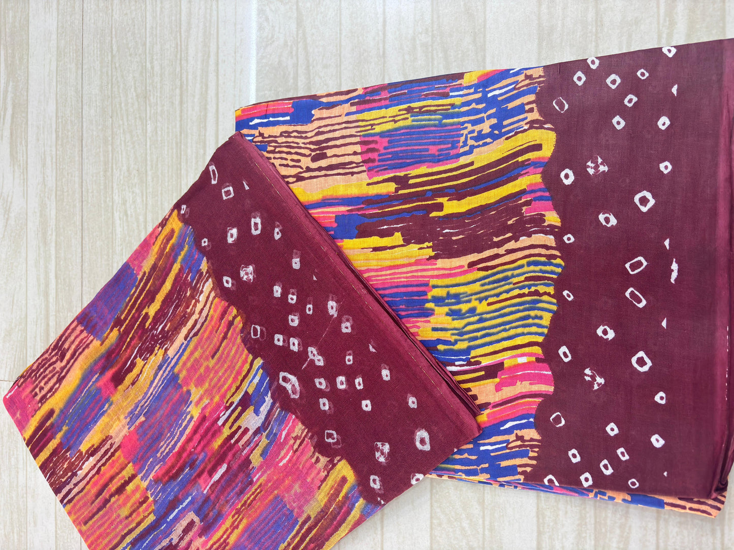 New Siburi Suit With Border Bandej (Maroon)- 145