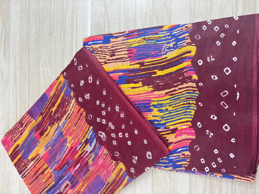 New Siburi Suit With Border Bandej (Maroon)- 145