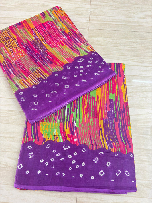 New Siburi Suit With Border Bandej (Purple)- 143