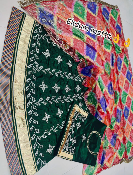 Mugal Mangji Gota Laffa Suit (Green)-223