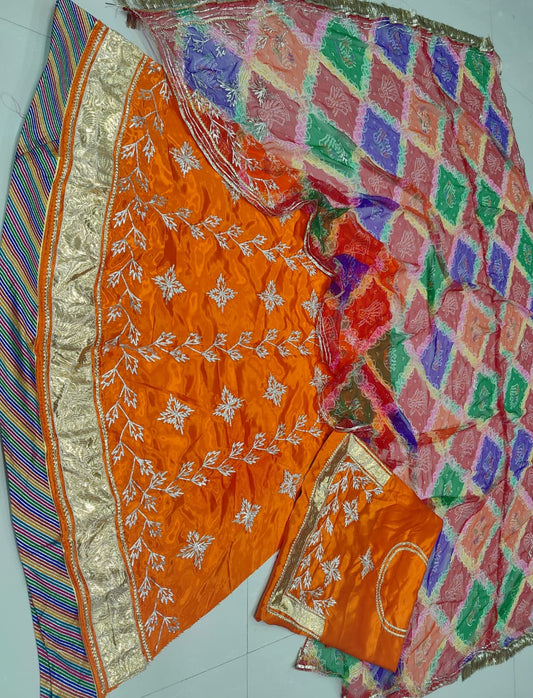 Mugal Mangji Gota Laffa Suit (Orange)-225